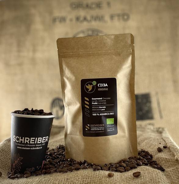 Dégustez notre café bio Ceiba du Honduras torréfié de manière artisanale en Alsace à Sélestat