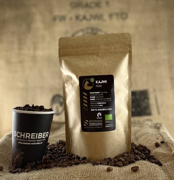 Dégustez notre café du terroir Kajwi en provenance du Pérou biologique torréfié artisanalement à Munster proche de Colmar
