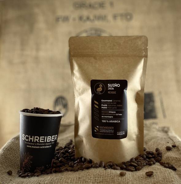 Café décaféiné biologique en provenance du Pérou torréfié à la main à Mulhouse 68